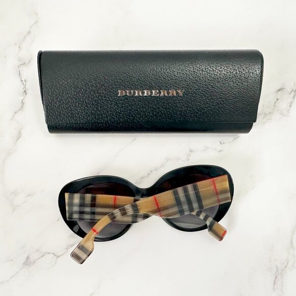 Burberry 54mm Round Cat Eye Sunglasses - Picture 6 of 12